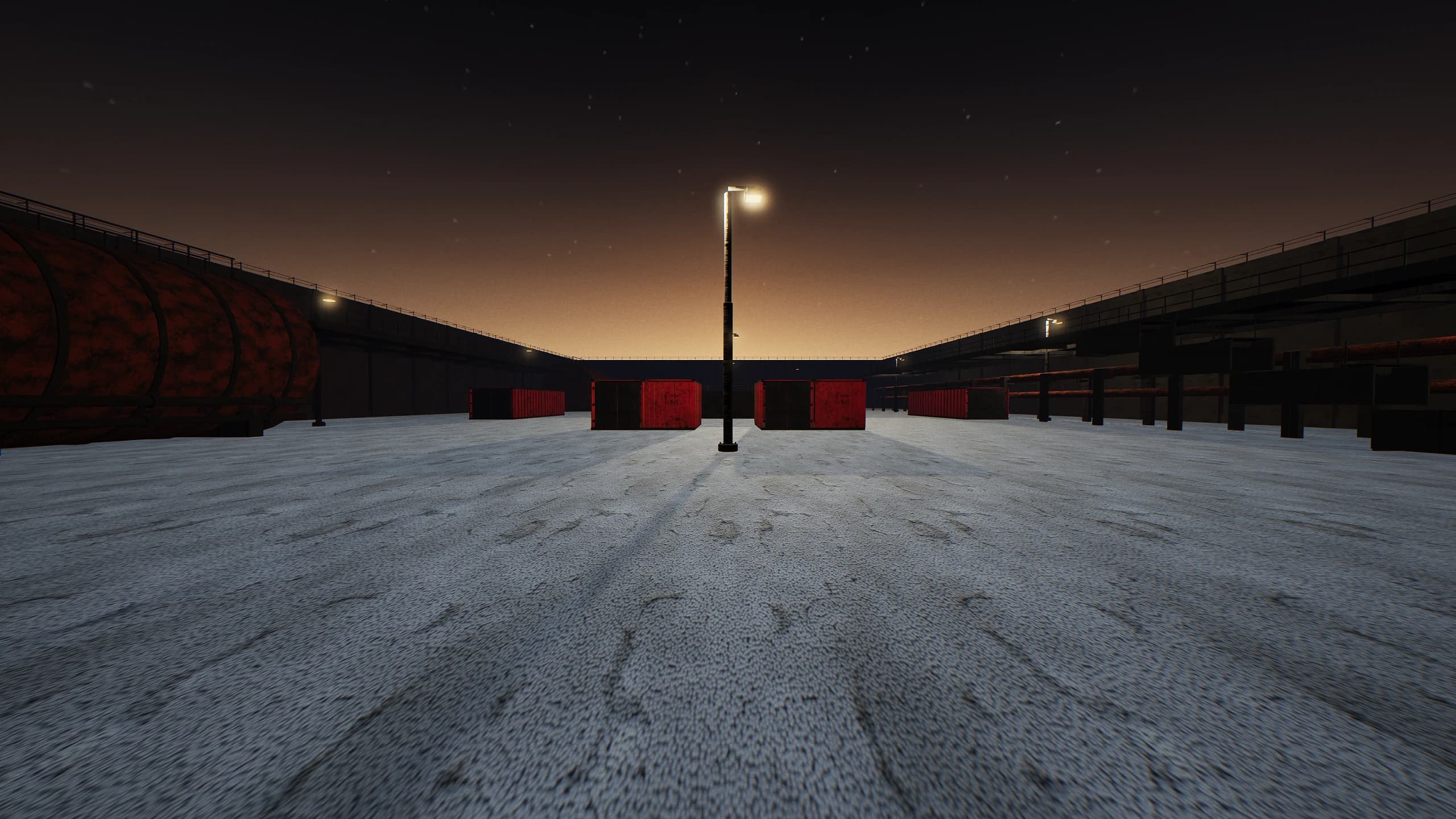 The approach from the Nightcell muster point, looking north up the centre lane toward the false dawn.